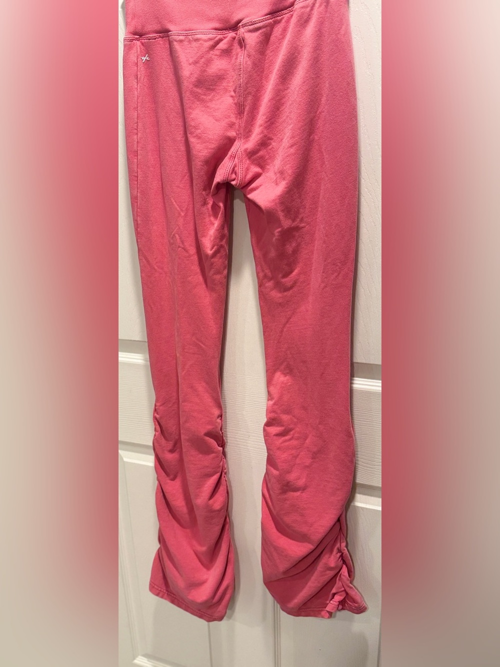 Out From Under Ruched Flare Leggings Pink Size Medium Urban Outfitters Y2K - Picture 7 of 10